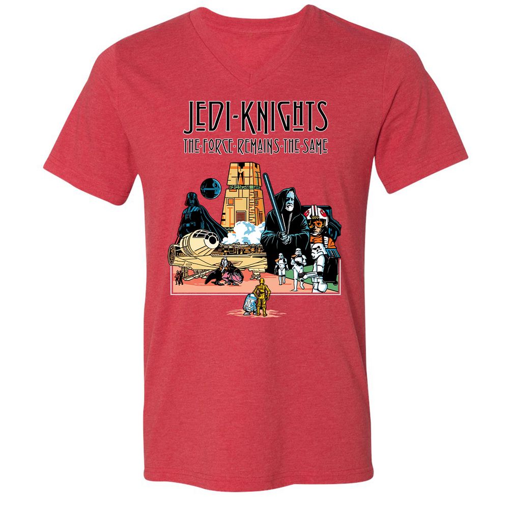 Unisex V-Neck T-Shirt - ZU6FL6U1 - Heather Red - 16