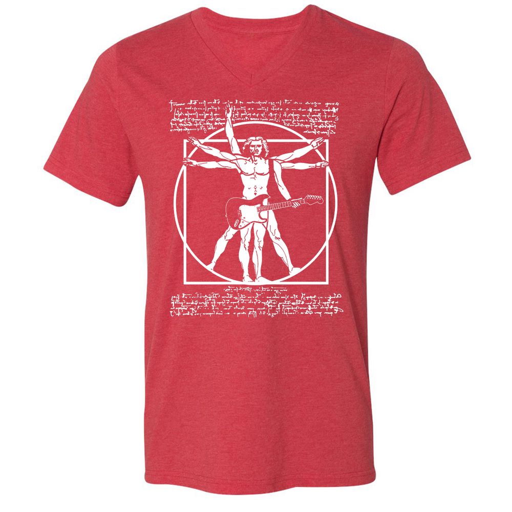 Unisex V-Neck T-Shirt - WF9HMBSC - Heather Red - 16