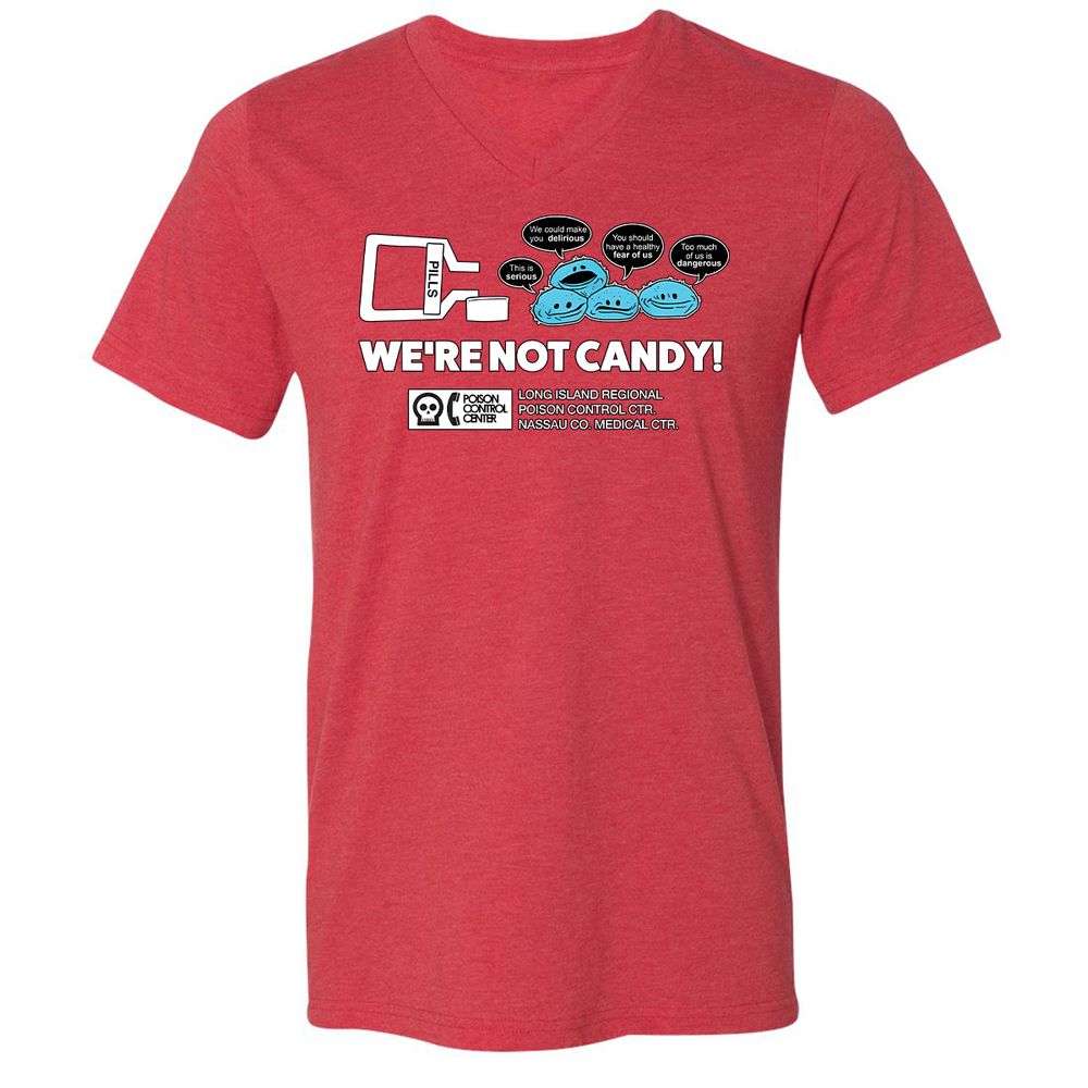 Unisex V-Neck T-Shirt - 8E3DPZKJ - Heather Red - 16