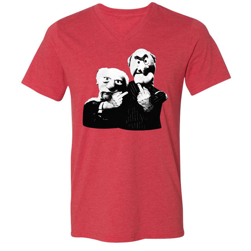 Statler and Waldorf Middle Finger - Heather Red - 16