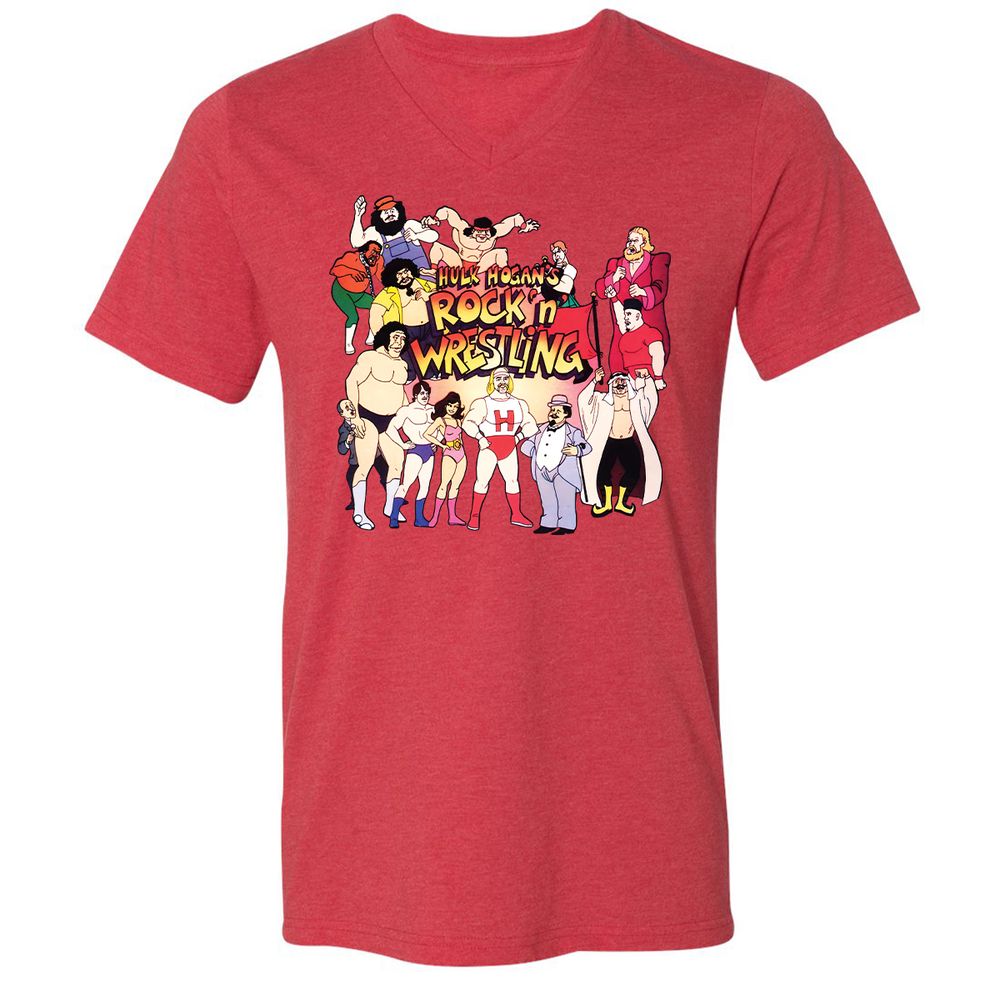 Unisex V-Neck T-Shirt - KF4R6KFH - Heather Red - 16