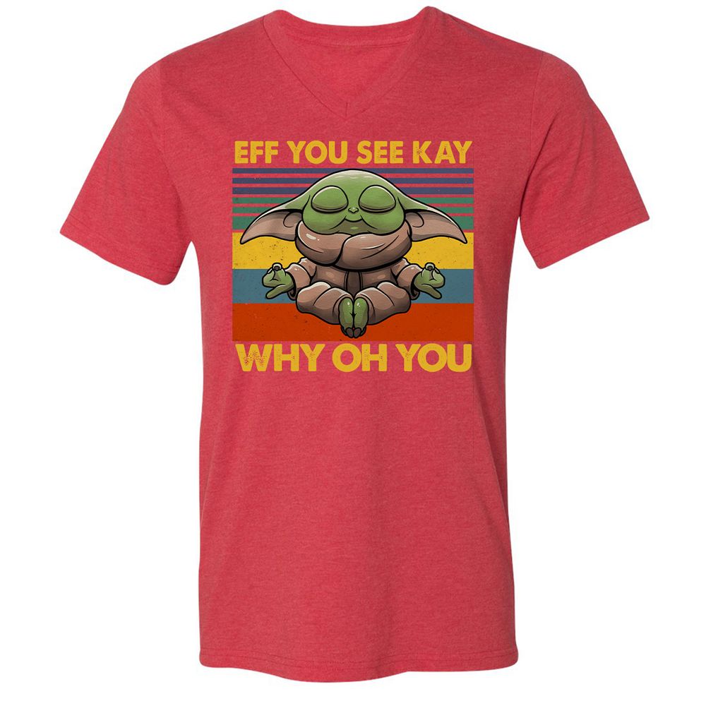 Unisex V-Neck T-Shirt - 81G14EFU - Heather Red - 16