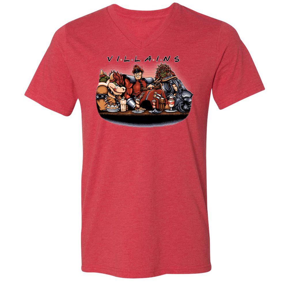 Unisex V-Neck T-Shirt - 3RR22SFN - Heather Red - 16
