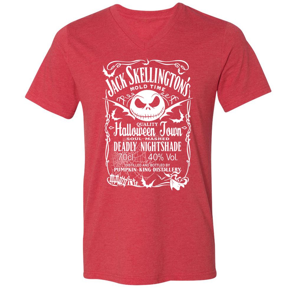 Unisex V-Neck T-Shirt - D4EQD5C7 - Heather Red - 16