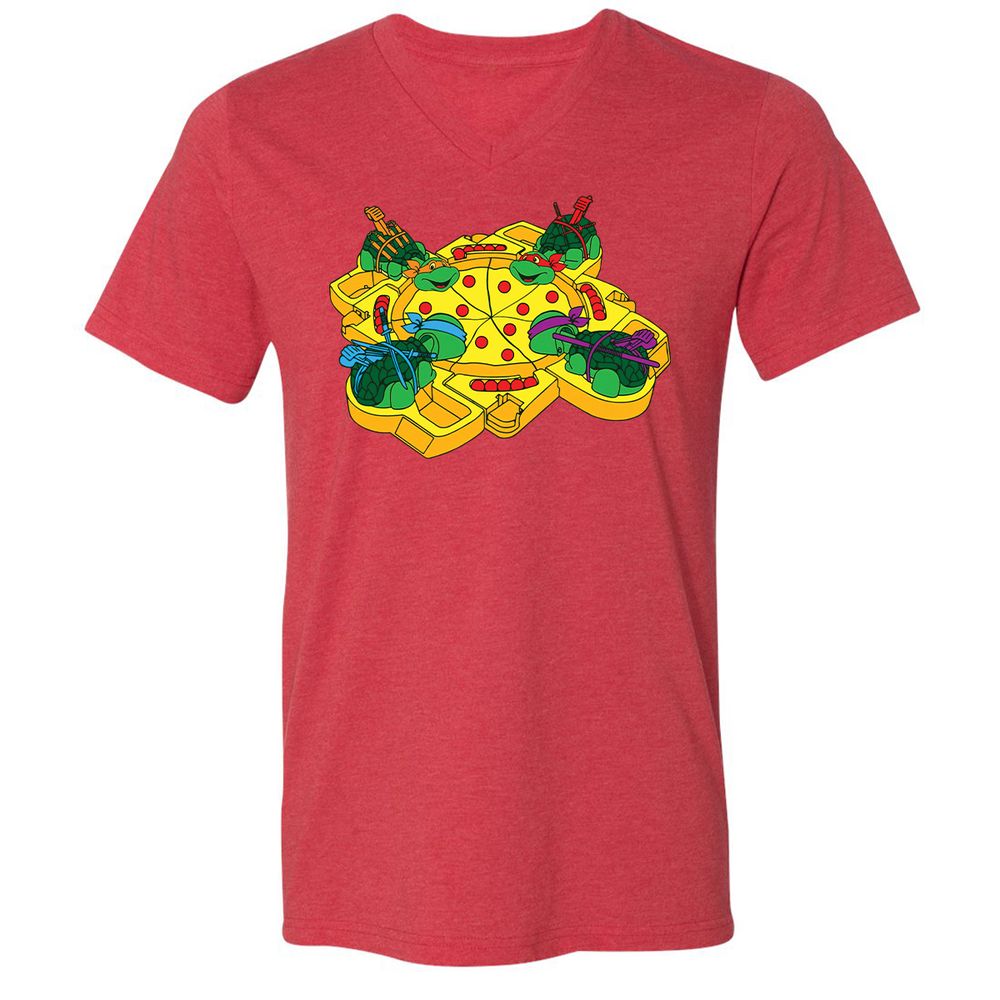 Unisex V-Neck T-Shirt - RZAE667B - Heather Red - 16