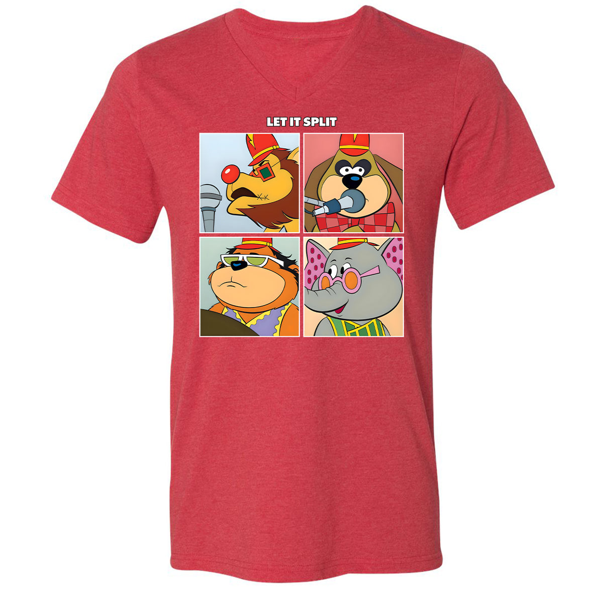 Unisex V-Neck T-Shirt - ZE2E4P57 - Heather Red - 16