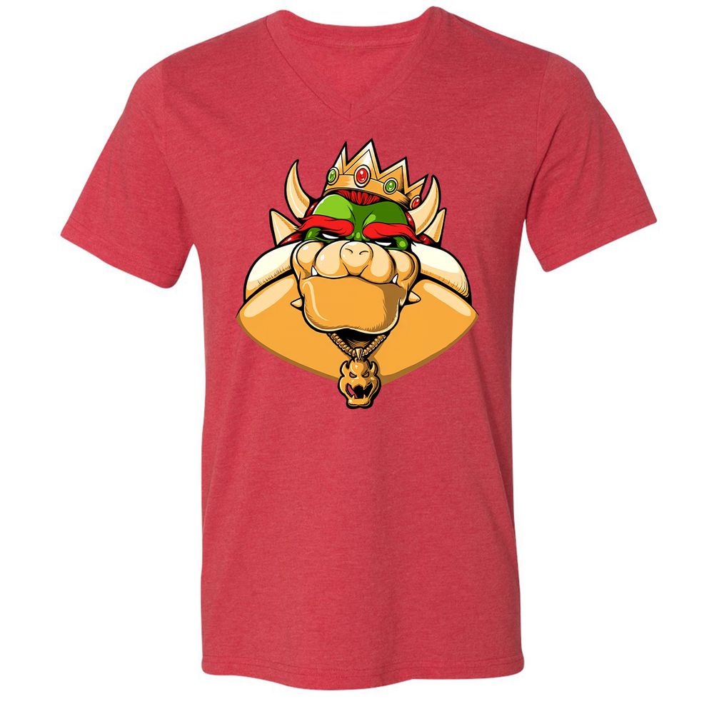 Unisex V-Neck T-Shirt - 4B3V2FG3 - Heather Red - 16