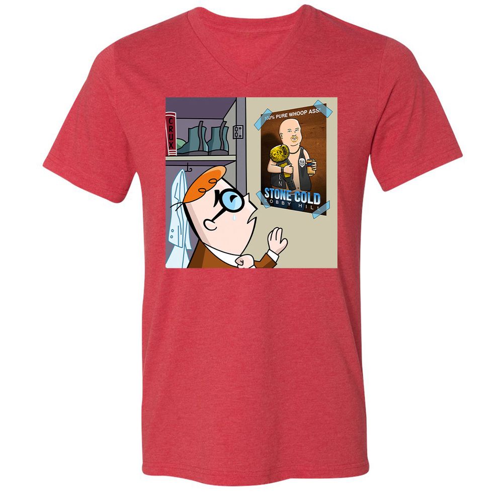 Unisex V-Neck T-Shirt - EYE2AMA6 - Heather Red - 16