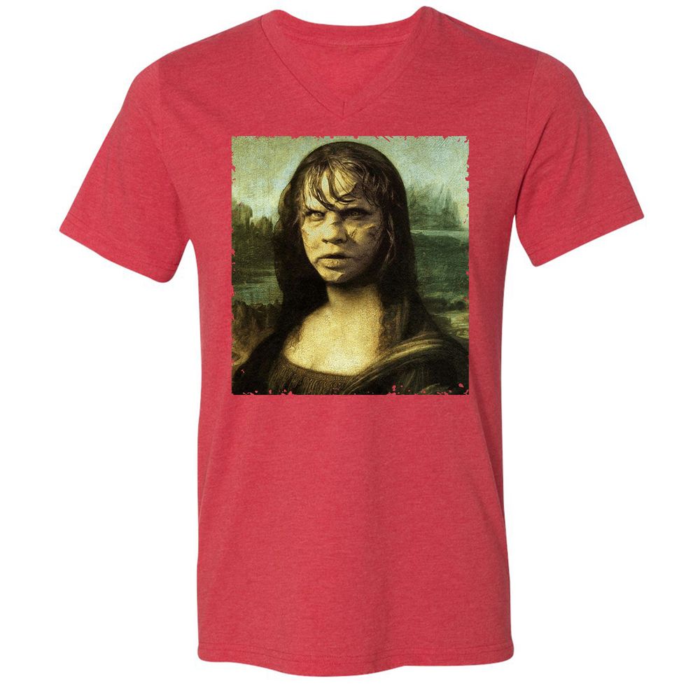 Unisex V-Neck T-Shirt - 17YJH276 - Heather Red - 16