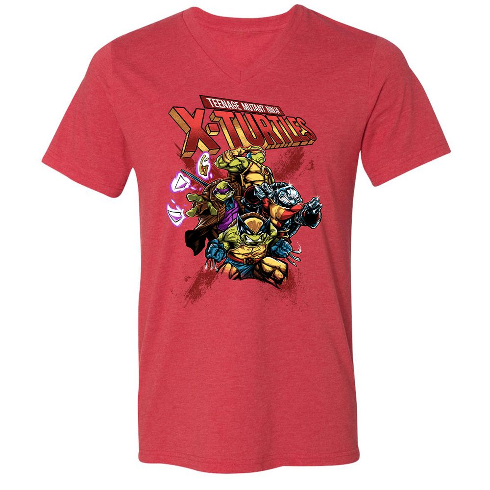 Unisex V-Neck T-Shirt - LUMYUC3U - Heather Red - 16