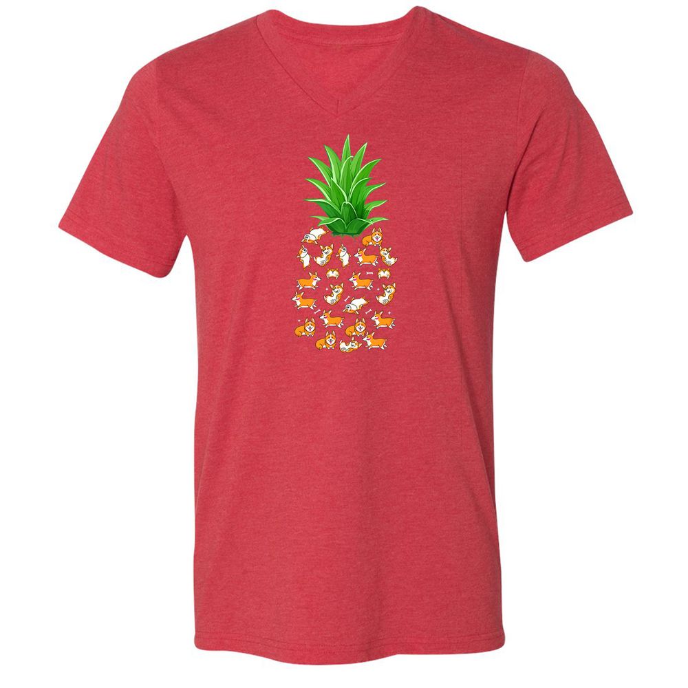 Unisex V-Neck T-Shirt - BYURW39F - Heather Red - 16