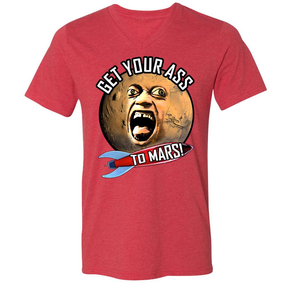 Unisex V-Neck T-Shirt - E82U1GUC - Heather Red - 16