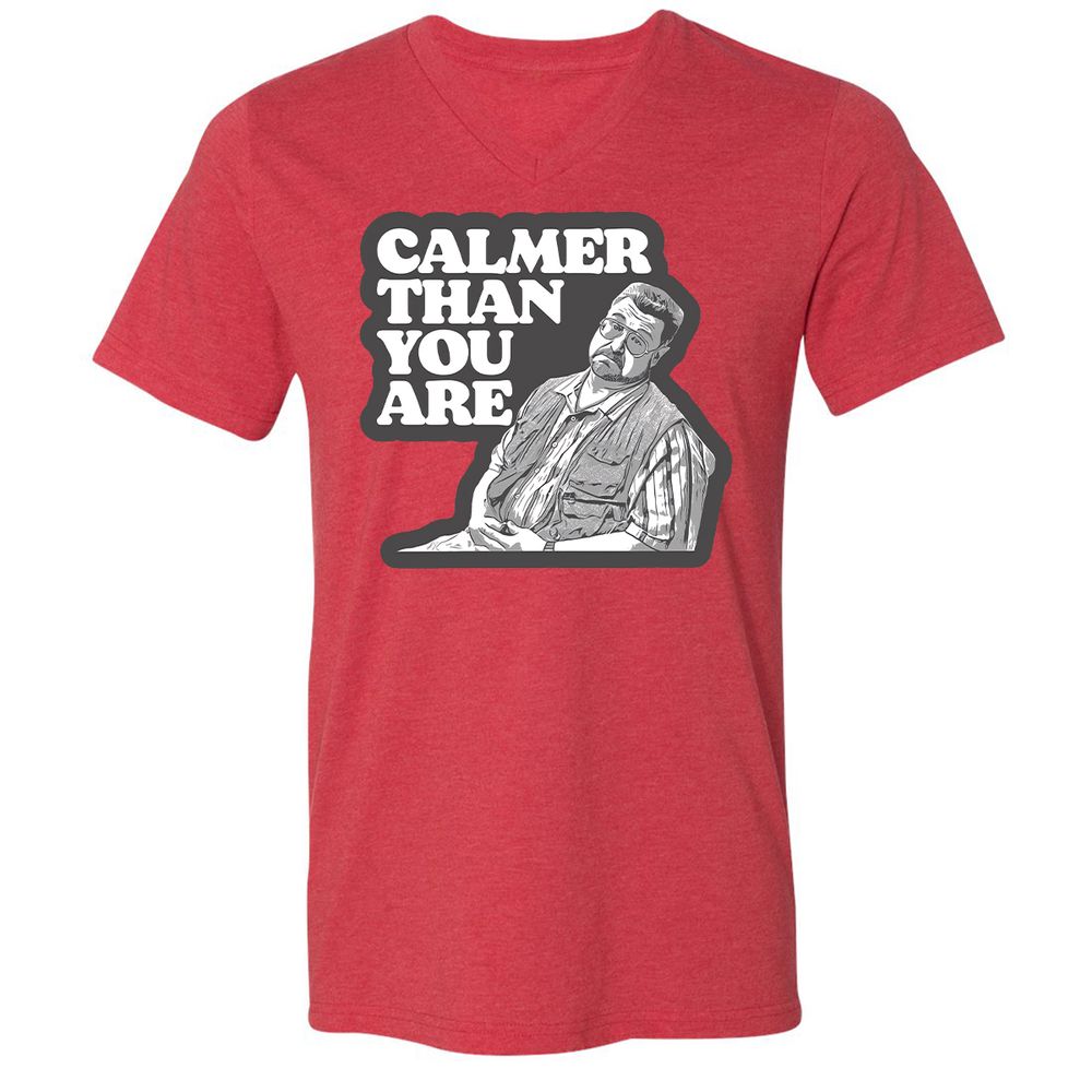 Unisex V-Neck T-Shirt - VKR9JJUW - Heather Red - 16