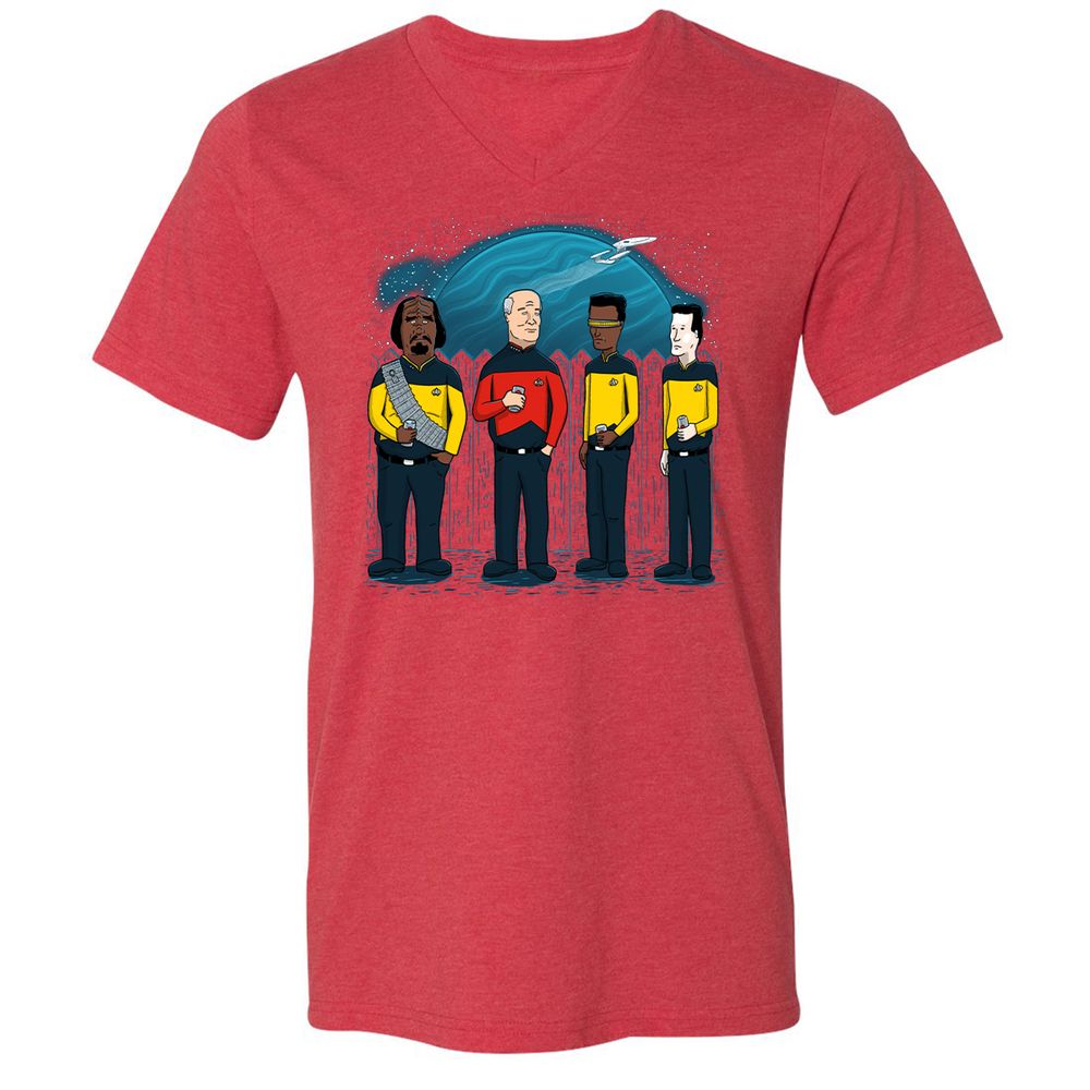 Unisex V-Neck T-Shirt - 5TUAWP2X - Heather Red - 16