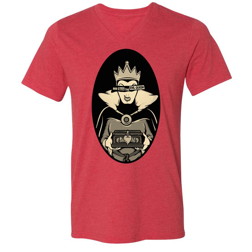 Unisex V-Neck T-Shirt - ZYYVSLRC - Heather Red - 16