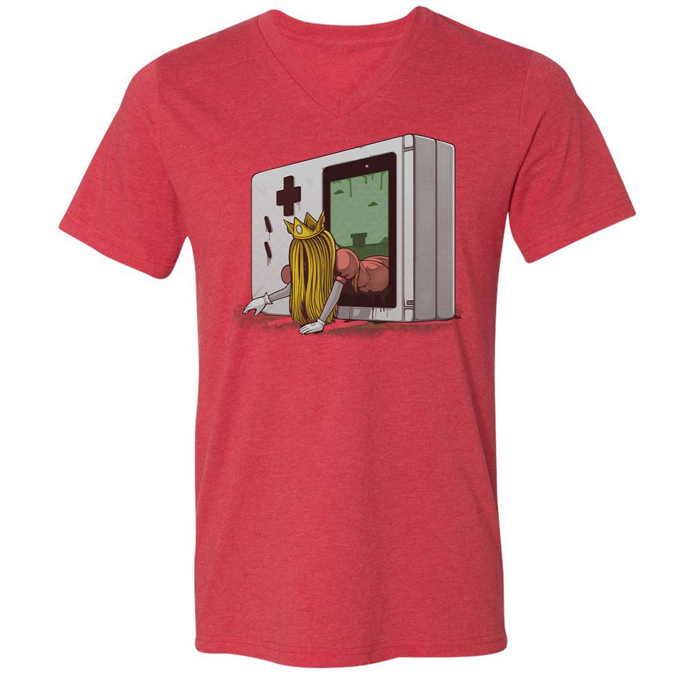 Unisex V-Neck T-Shirt - 56XWS7CM - Heather Red - 16
