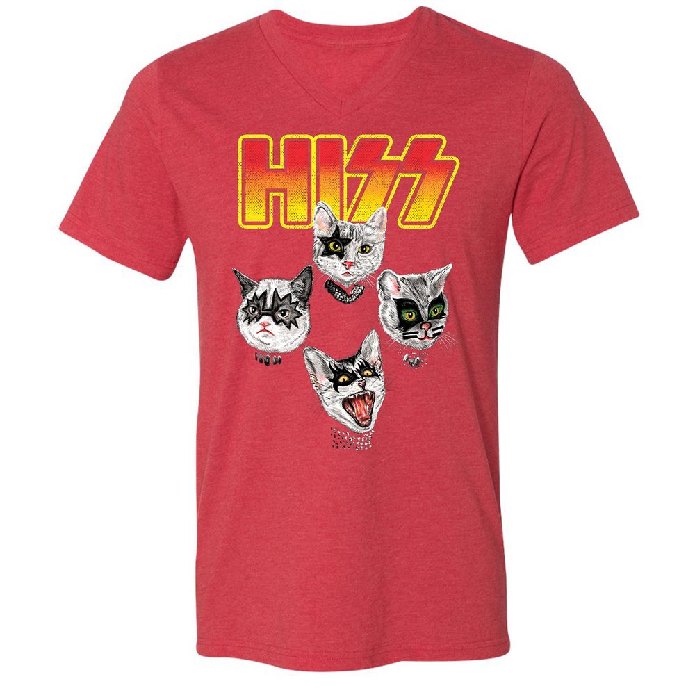 Unisex V-Neck T-Shirt - GQM746DC - Heather Red - 16