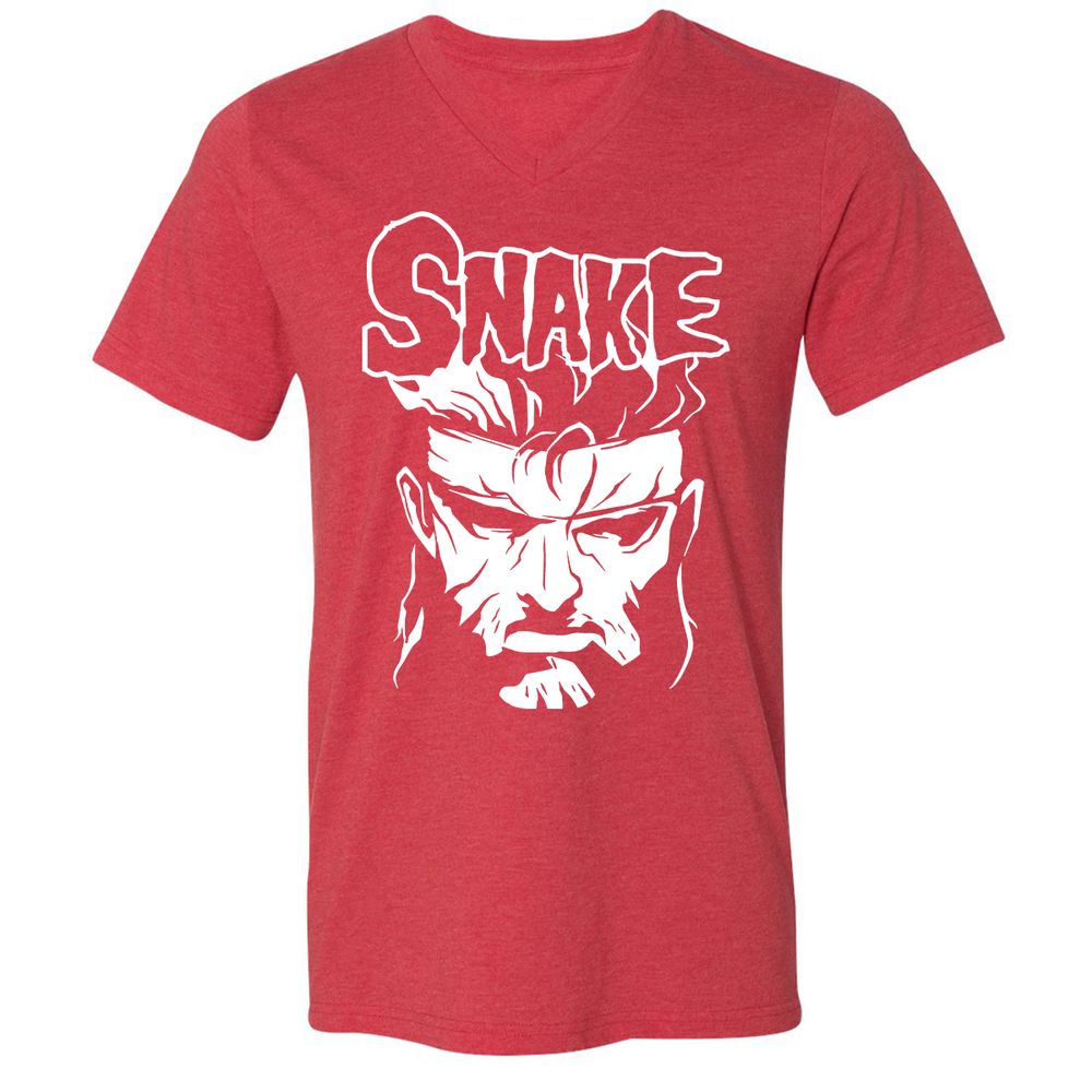 Unisex V-Neck T-Shirt - ZTK3PMDY - Heather Red - 16