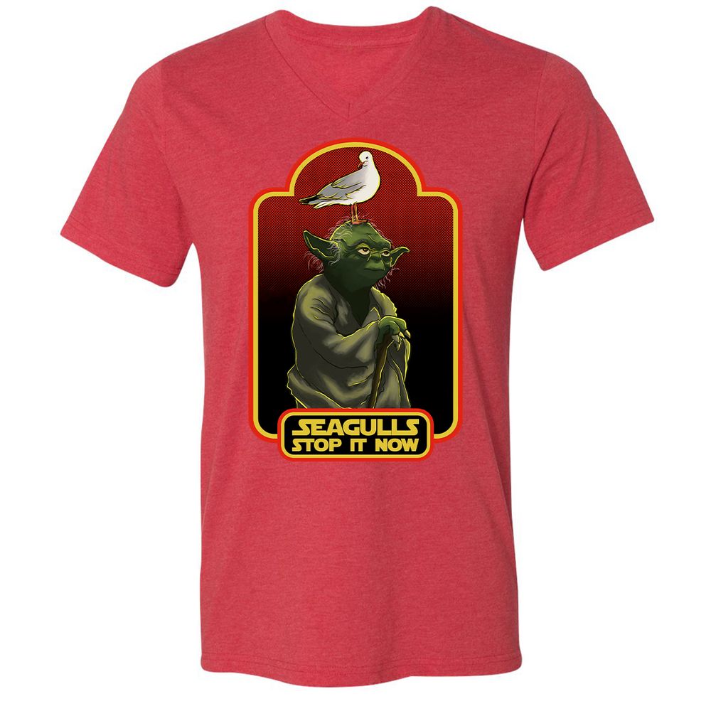 Unisex V-Neck T-Shirt - QD28C1QL - Heather Red - 16