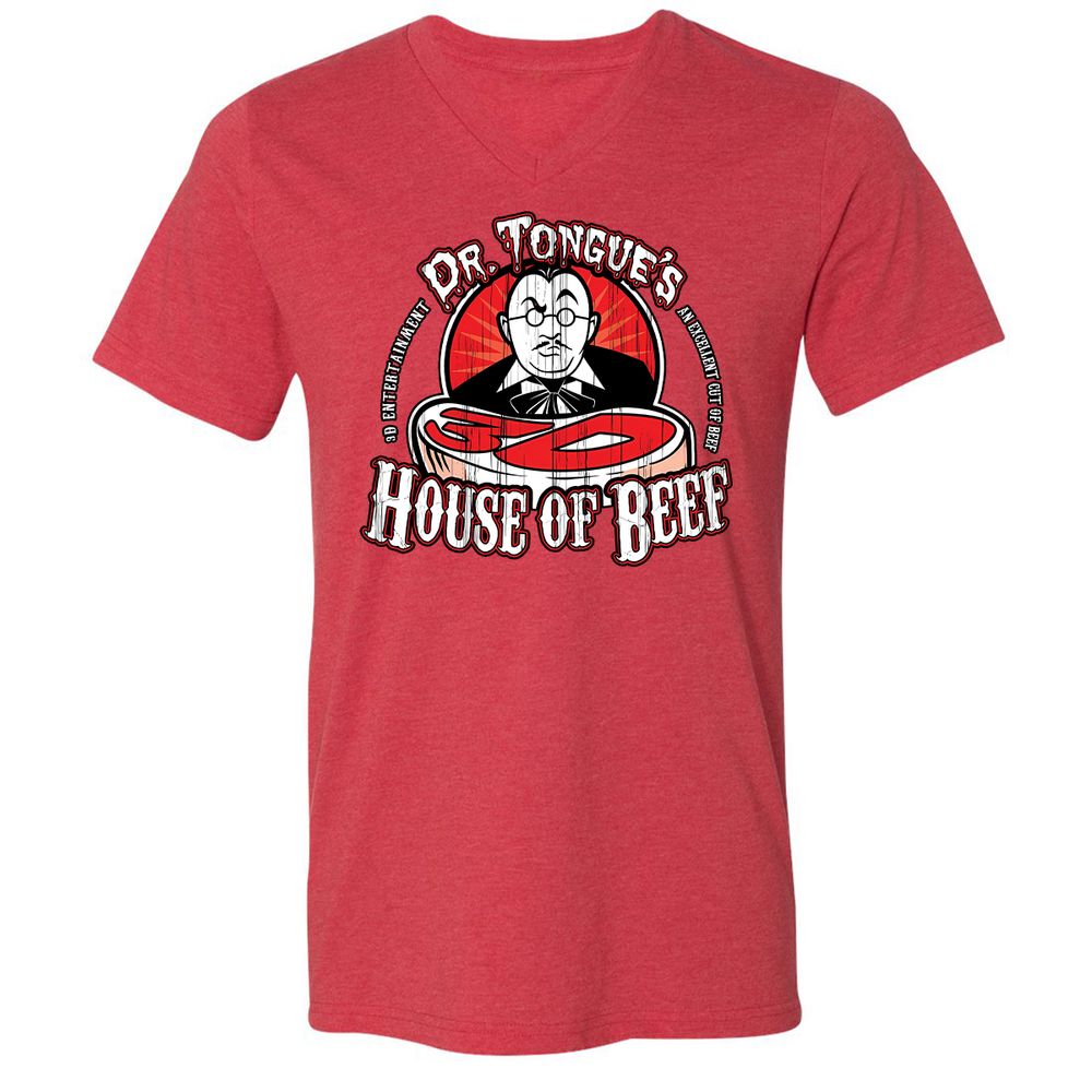 Unisex V-Neck T-Shirt - SBEGY3YB - Heather Red - 16