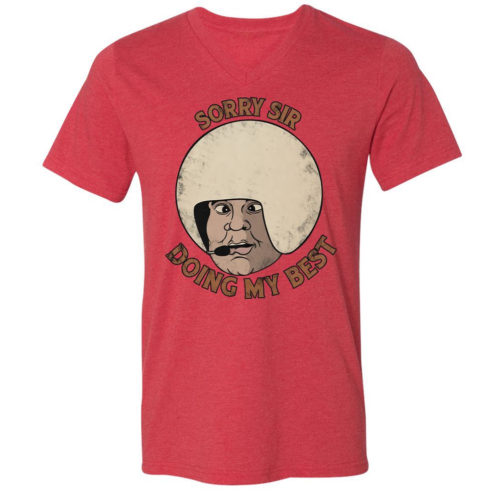 Unisex V-Neck T-Shirt - NVQCLK58 - Heather Red - 16
