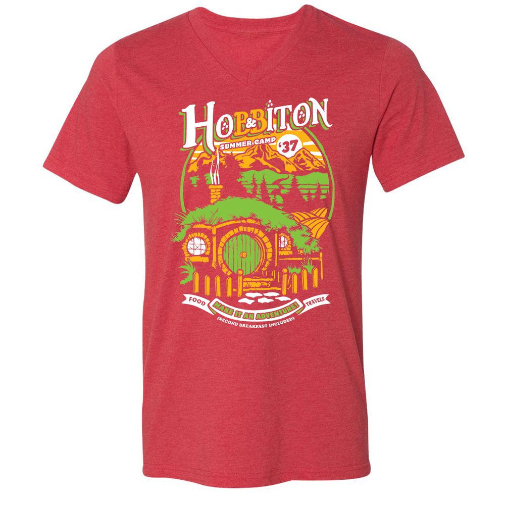Unisex V-Neck T-Shirt - F7FURN7Q - Heather Red - 16