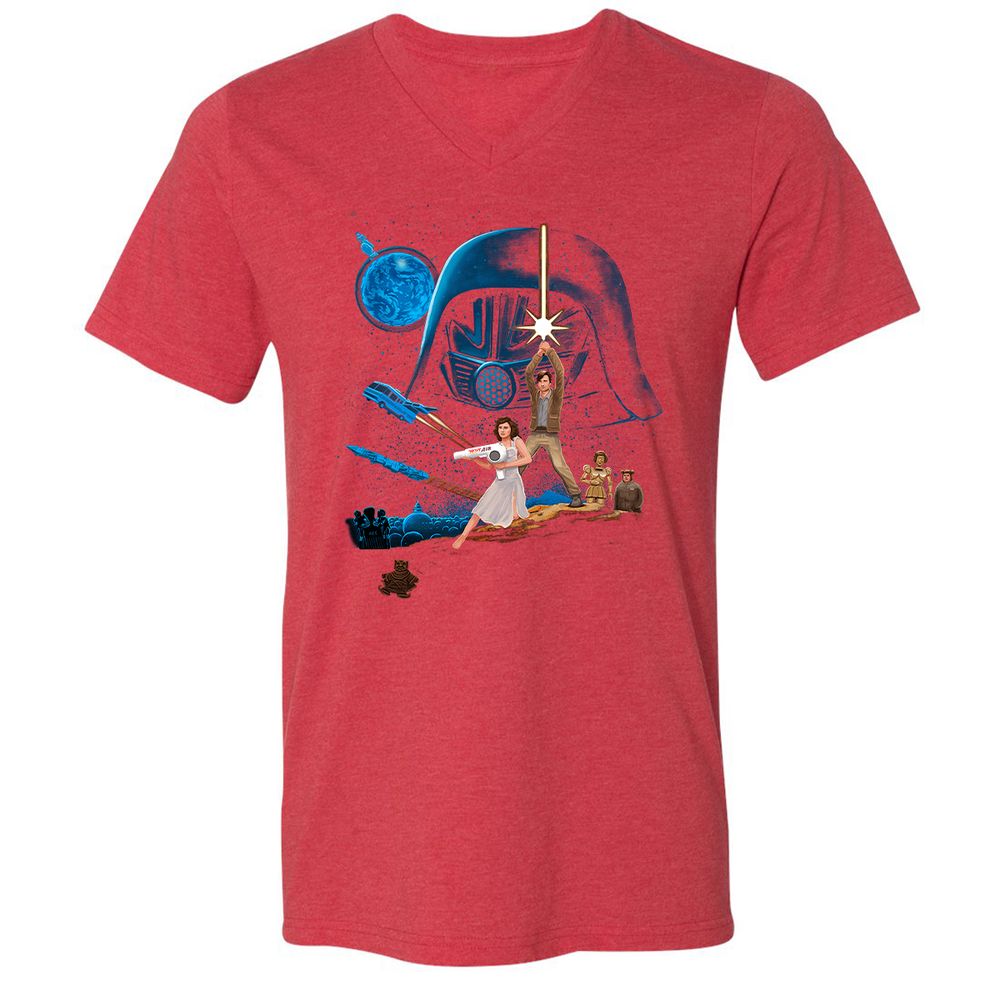 Unisex V-Neck T-Shirt - VY6YZ6CN - Heather Red - 16