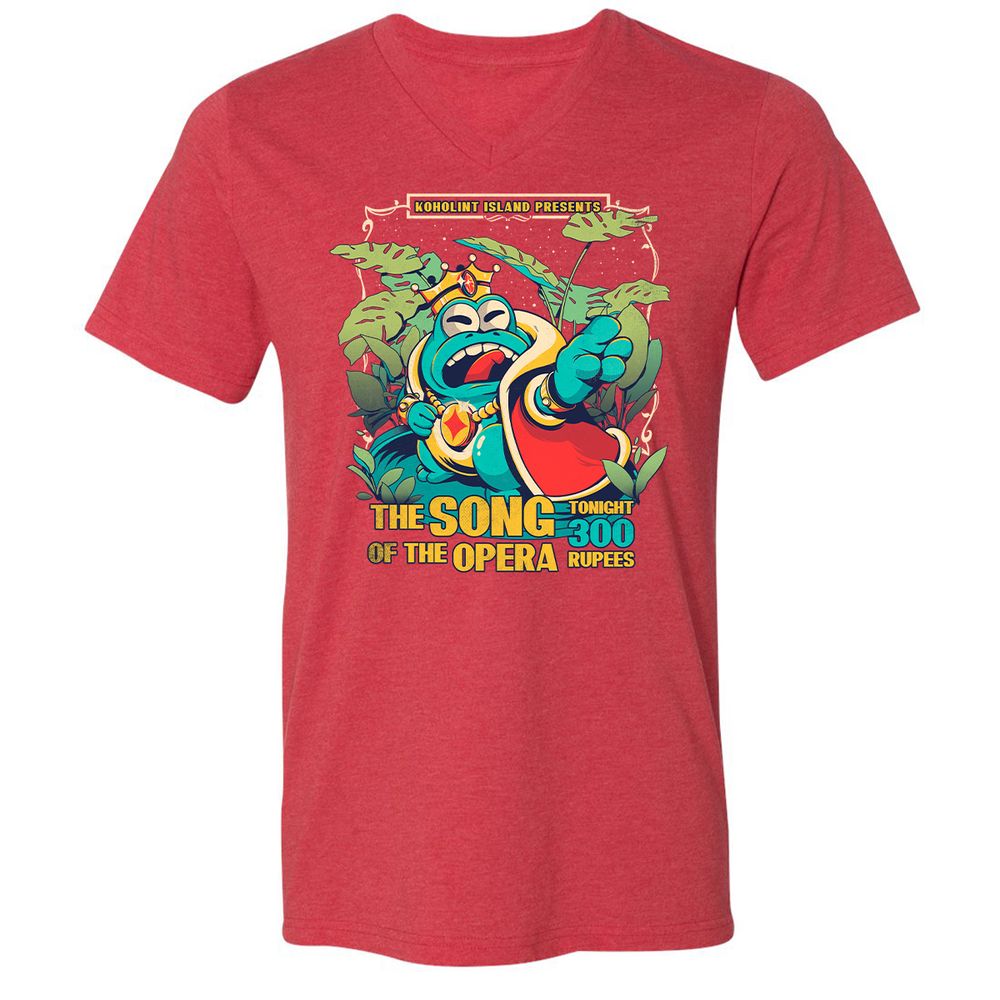 Unisex V-Neck T-Shirt - BZCJVKEW - Heather Red - 16