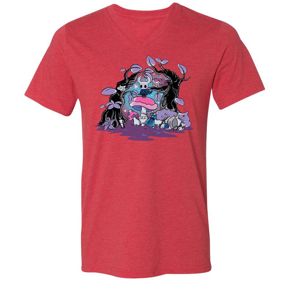 Unisex V-Neck T-Shirt - YFHR4NY1 - Heather Red - 16