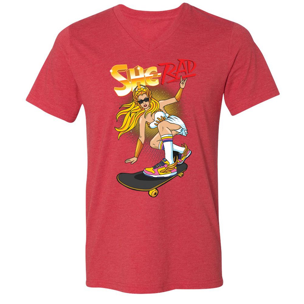 Unisex V-Neck T-Shirt - MSM3E2A5 - Heather Red - 16