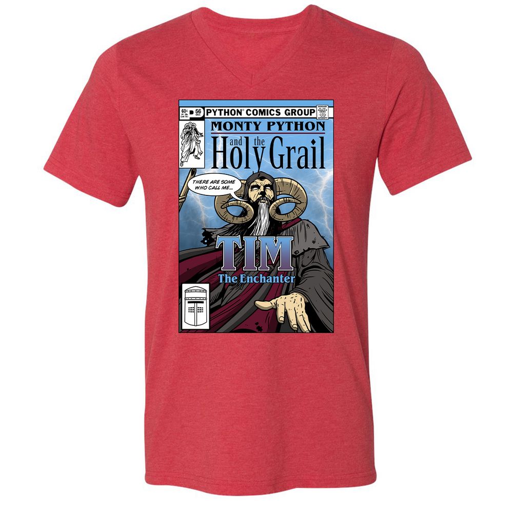 Unisex V-Neck T-Shirt - T24B1DHX - Heather Red - 16