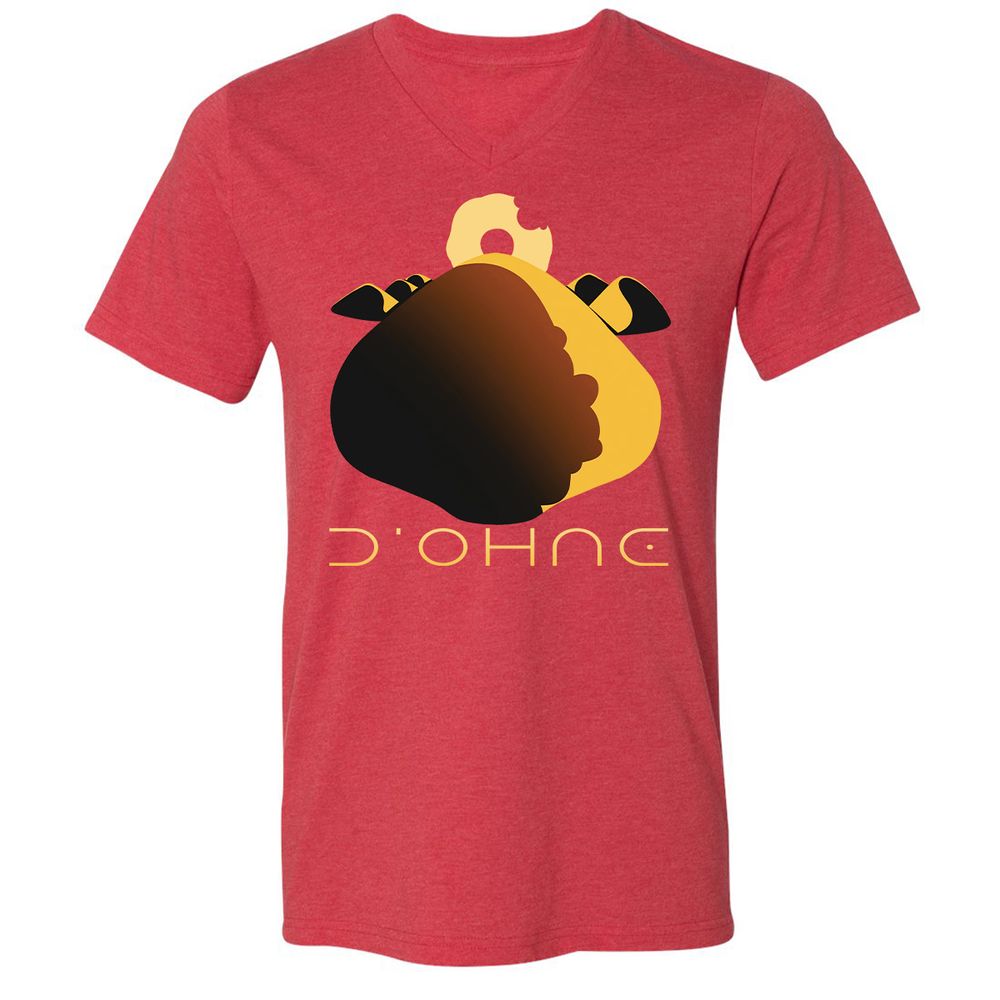Unisex V-Neck T-Shirt - KZFSRB7W - Heather Red - 16