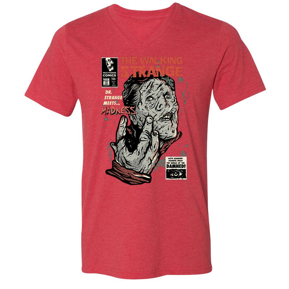 Unisex V-Neck T-Shirt - 4YK7WBK8 - Heather Red - 16