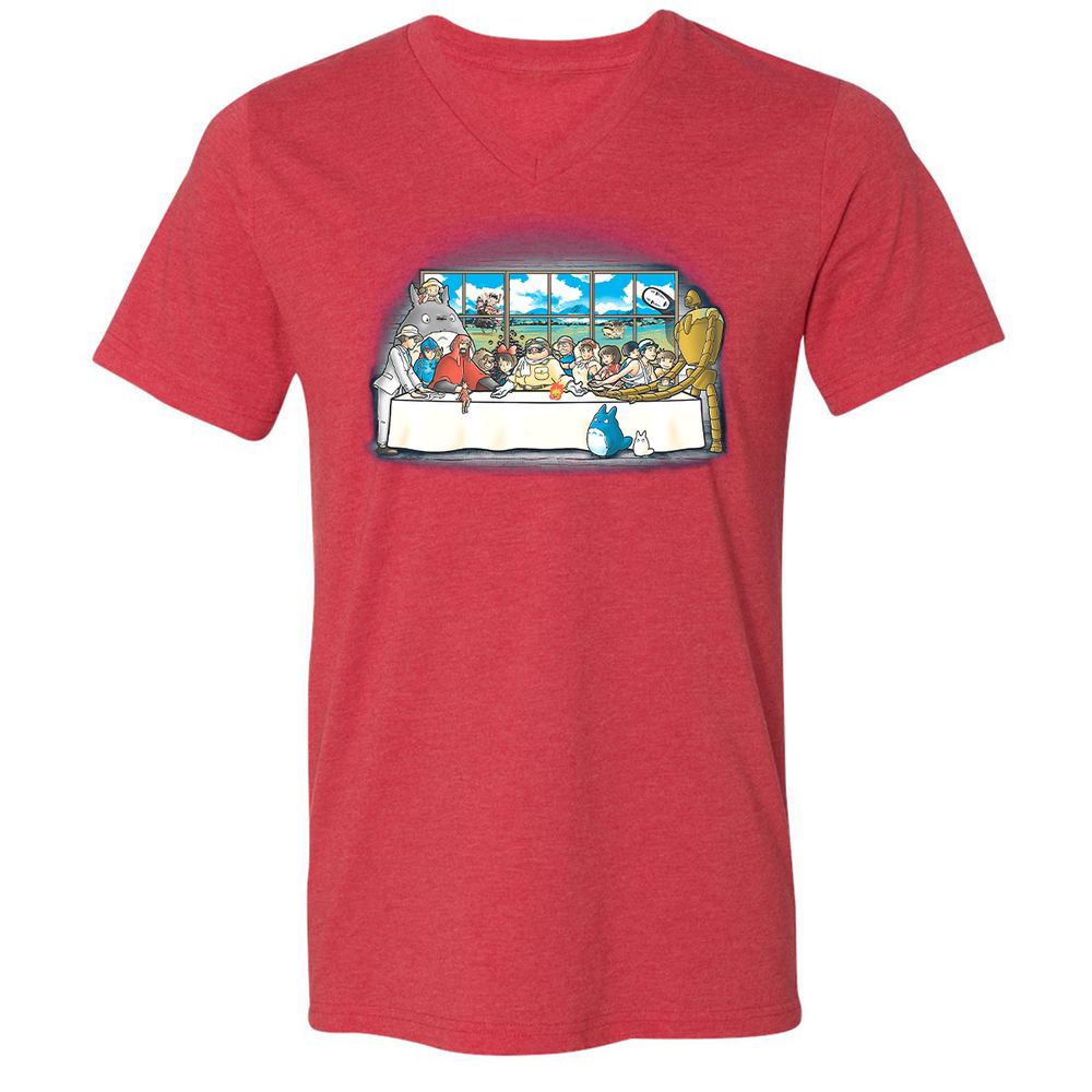 Unisex V-Neck T-Shirt - EMNYQRNP - Heather Red - 16