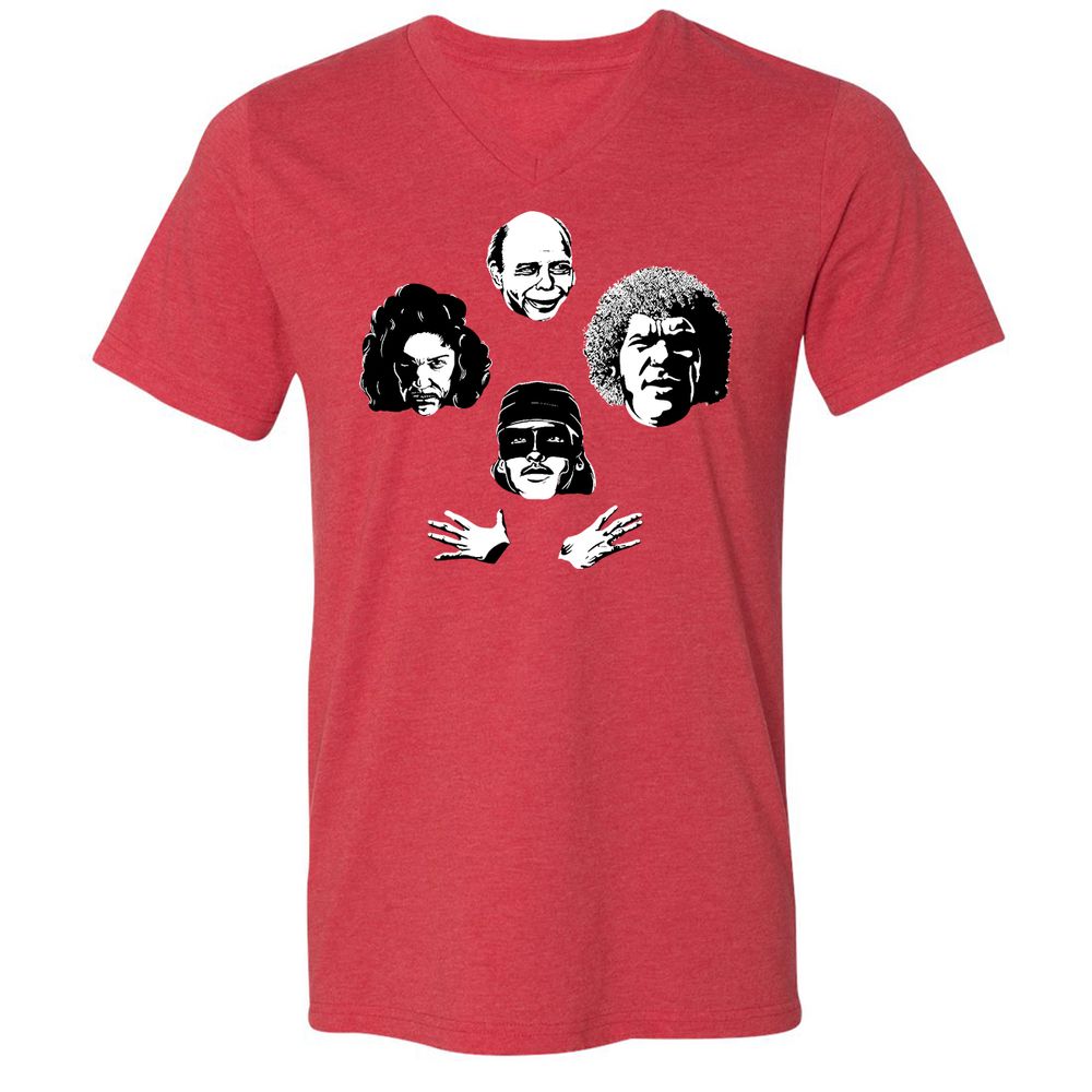 Unisex V-Neck T-Shirt - JFTDFM2X - Heather Red - 16