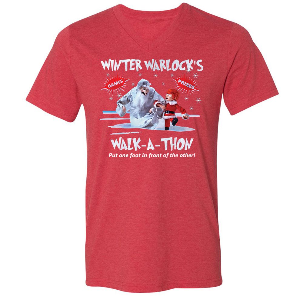 Unisex V-Neck T-Shirt - H9KP1WN9 - Heather Red - 16