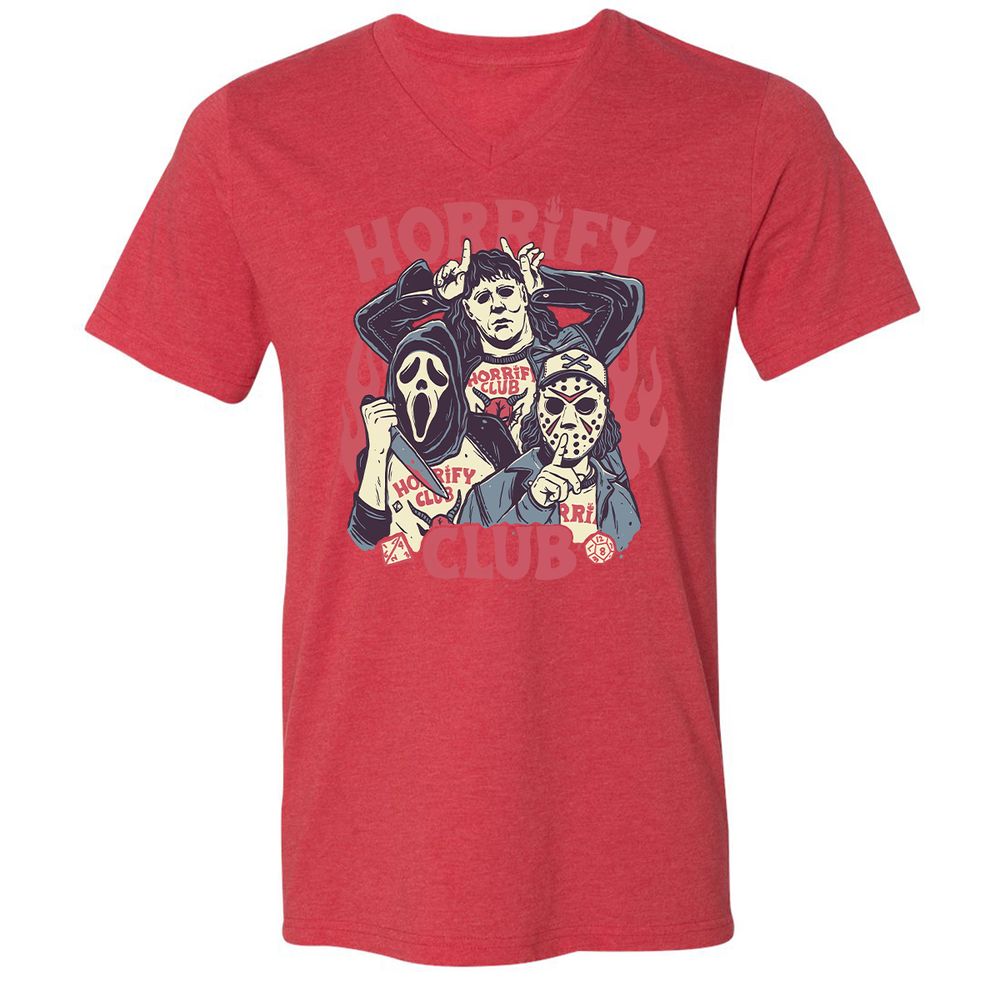 Unisex V-Neck T-Shirt - D4KH9HC6 - Heather Red - 16