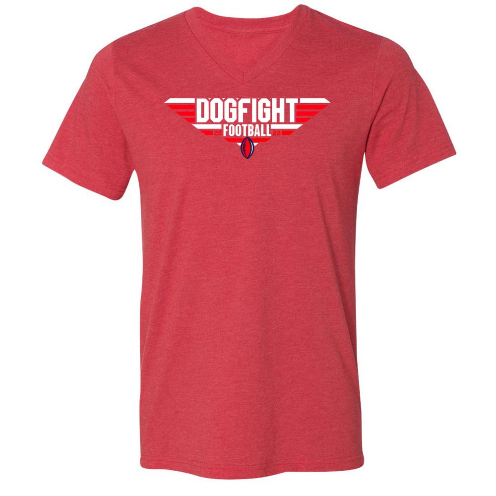 Unisex V-Neck T-Shirt - 6KJ4UUPV - Heather Red - 16