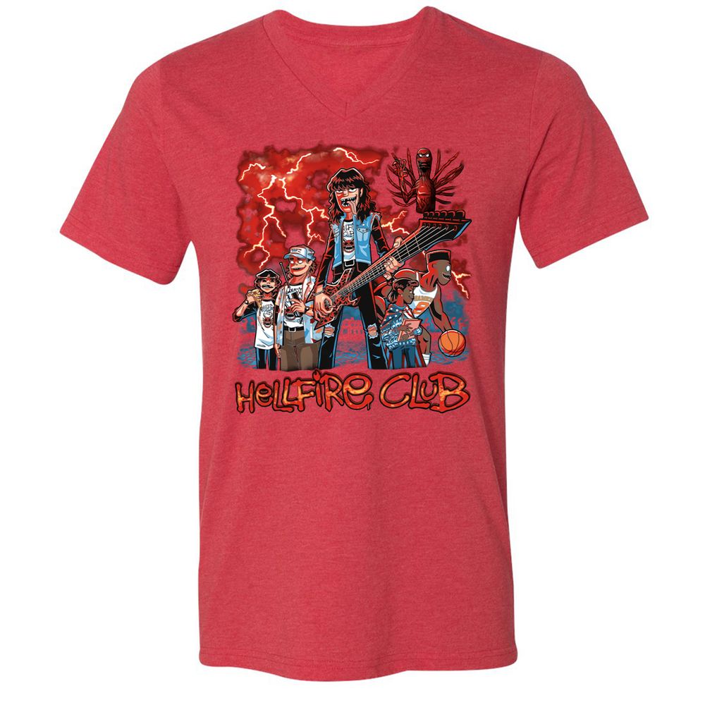 Unisex V-Neck T-Shirt - JVZK9CCP - Heather Red - 16