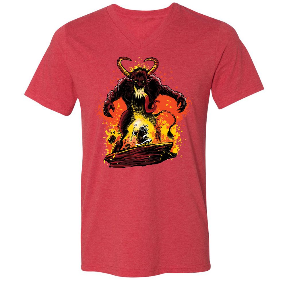 Unisex V-Neck T-Shirt - AYCB8Z2G - Heather Red - 16