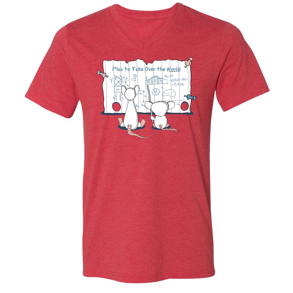 Unisex V-Neck T-Shirt - ED2JNN24 - Heather Red - 16