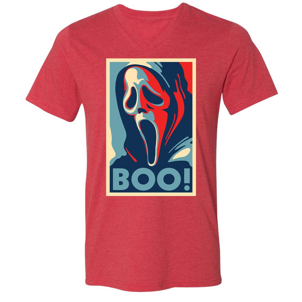 Unisex V-Neck T-Shirt - YQVFYHBH - Heather Red - 16