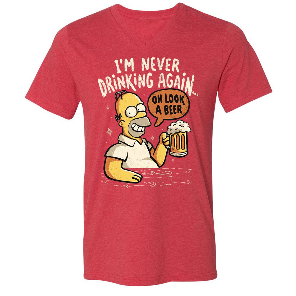 Unisex V-Neck T-Shirt - 2RRHGG28 - Heather Red - 16