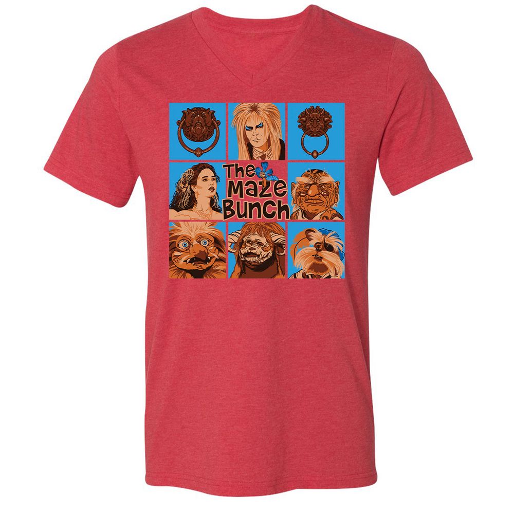 Unisex V-Neck T-Shirt - 4XBNXZZ5 - Heather Red - 16