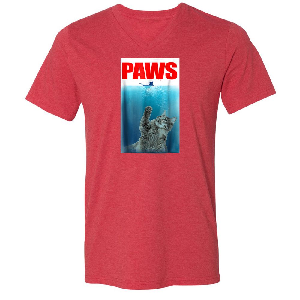 Unisex V-Neck T-Shirt - XHBJMDD7 - Heather Red - 16