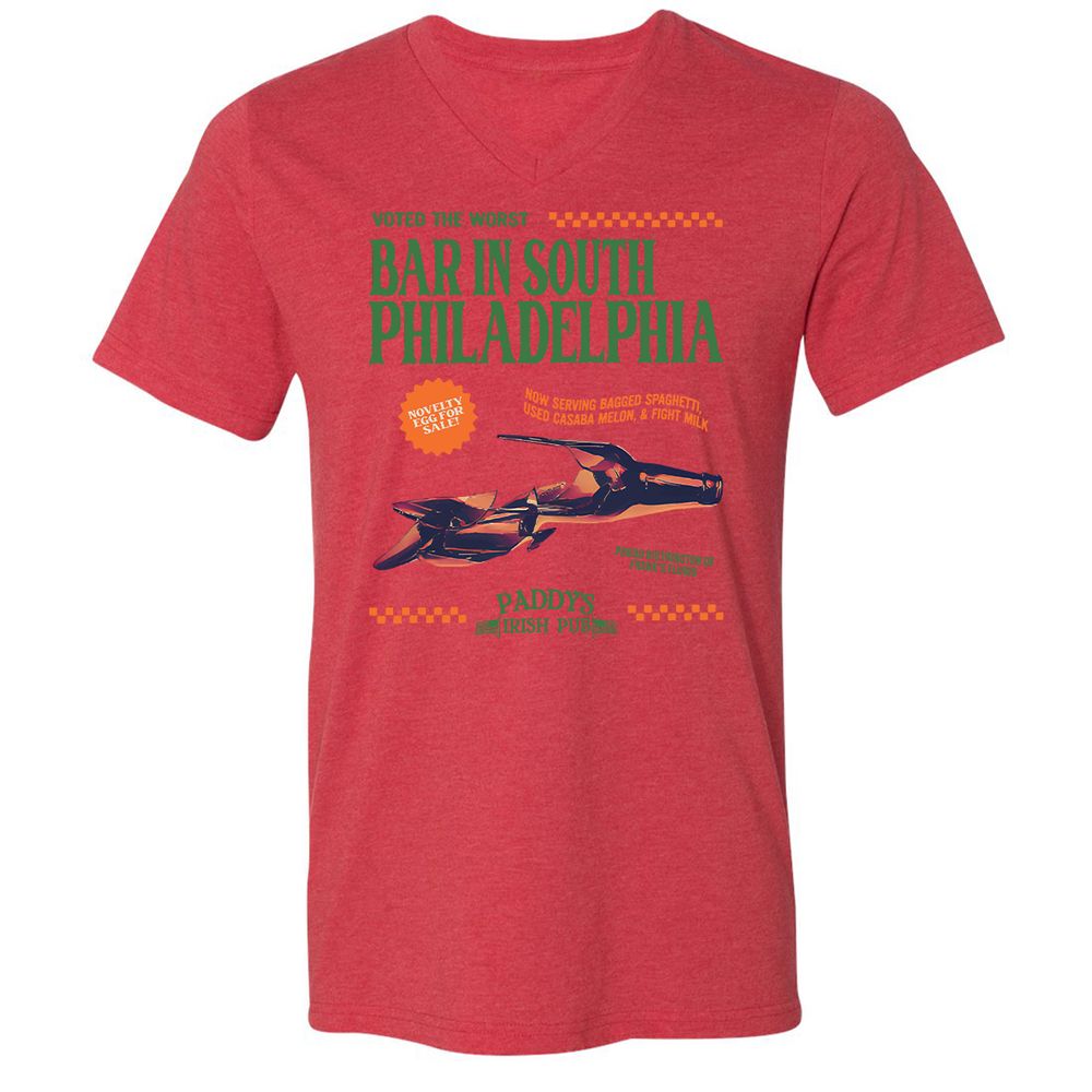 Unisex V-Neck T-Shirt - VDDTA4A1 - Heather Red - 16