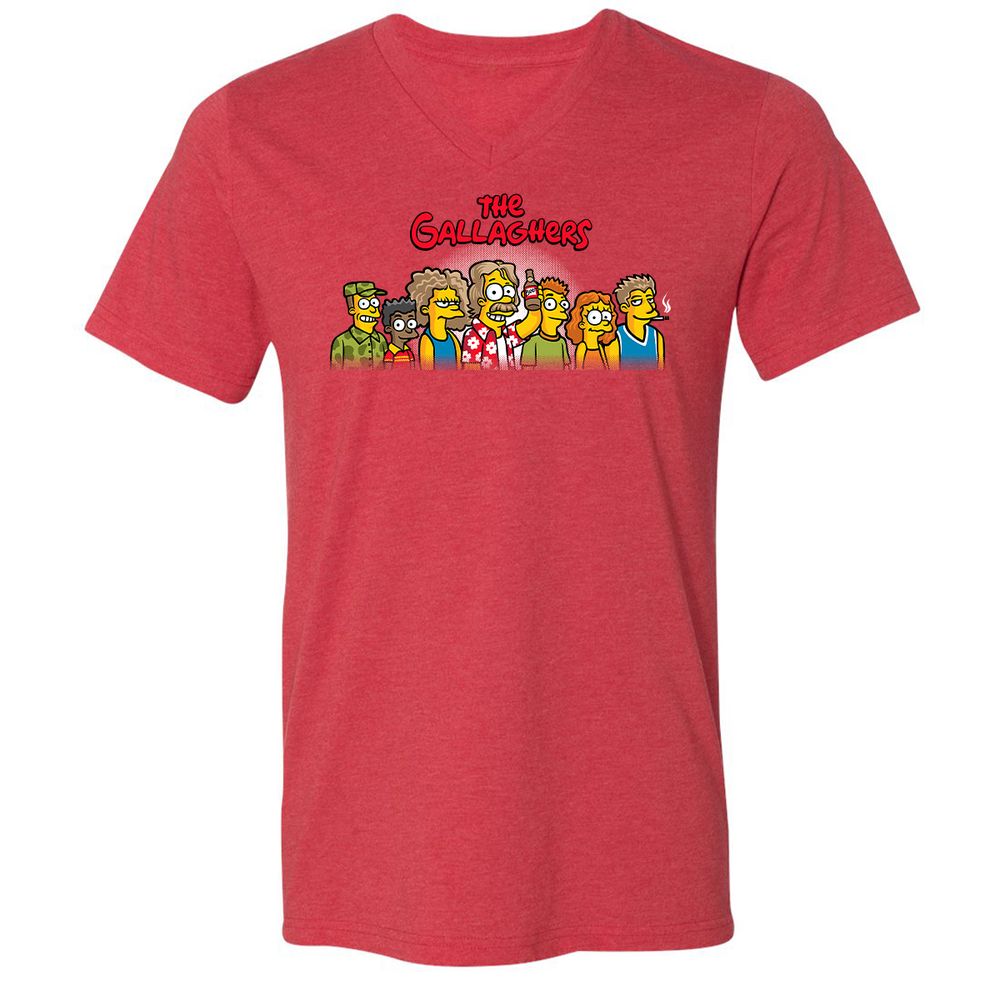 Unisex V-Neck T-Shirt - CAUBD64N - Heather Red - 16