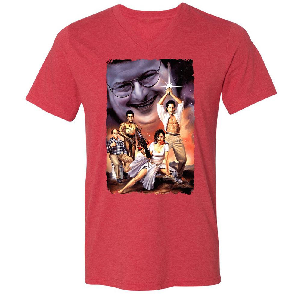 Unisex V-Neck T-Shirt - CMDWEZ4A - Heather Red - 16