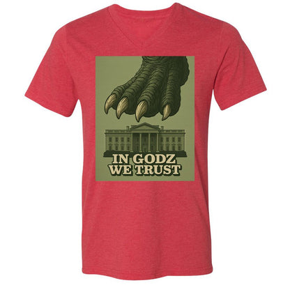 Unisex V-Neck T-Shirt - NJMADRS8 - Heather Red - 16