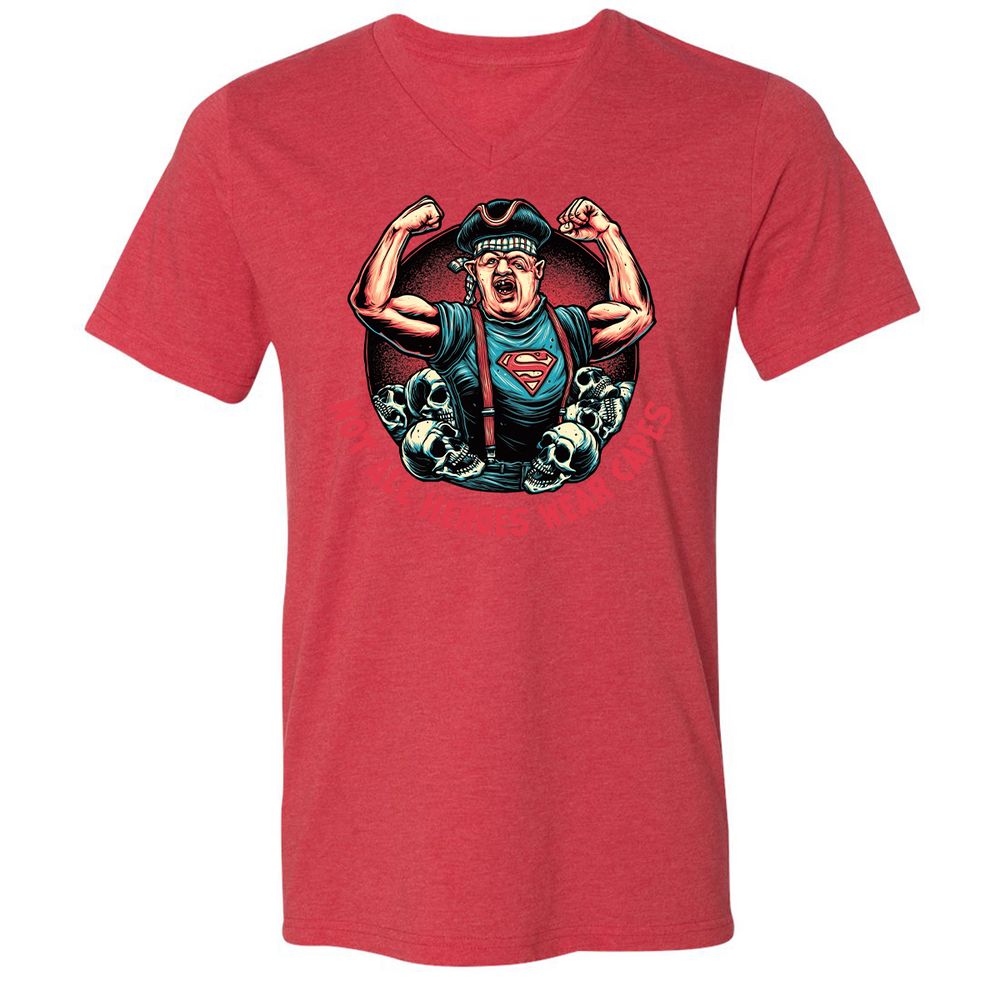 Unisex V-Neck T-Shirt - PH5UJP9T - Heather Red - 16